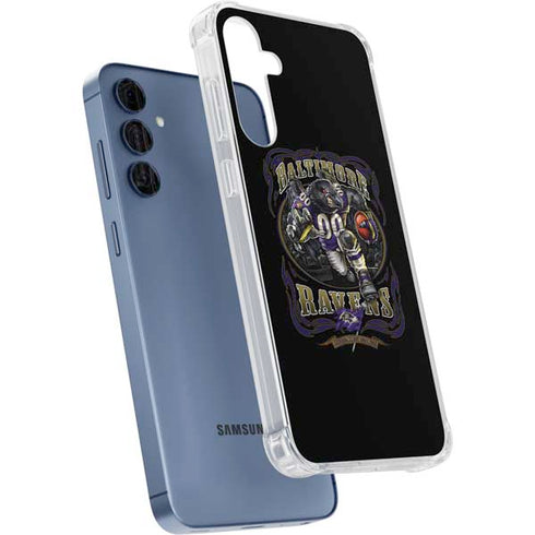 Liquid Blue NFL Baltimore Ravens Running Back Galaxy A55 5G Clear Case