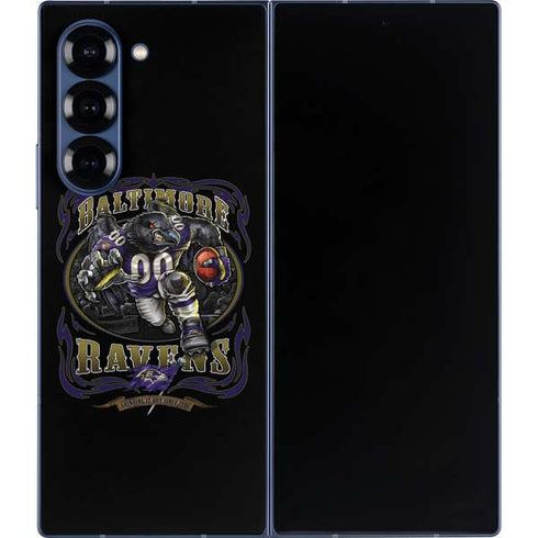 Liquid Blue NFL Baltimore Ravens Running Back Galaxy Z Fold6 Skin