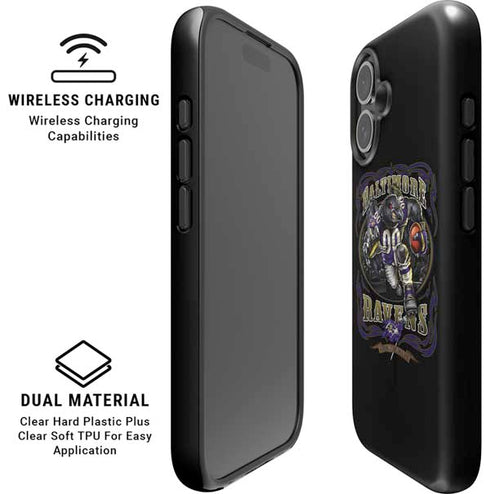 Liquid Blue NFL Baltimore Ravens Running Back iPhone 16 Magsafe Impact Case