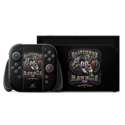 Liquid Blue NFL Baltimore Ravens Running Back Nintendo Switch 2 (2025) with Joy-Con Skin