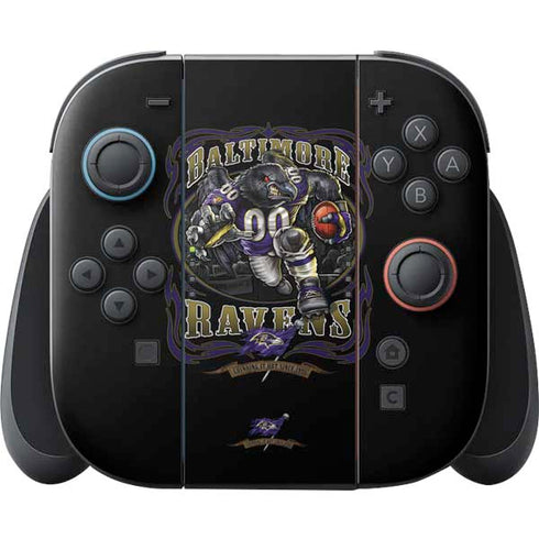 Liquid Blue NFL Baltimore Ravens Running Back Nintendo Switch 2 (2025) Joy-Con Controller Skin