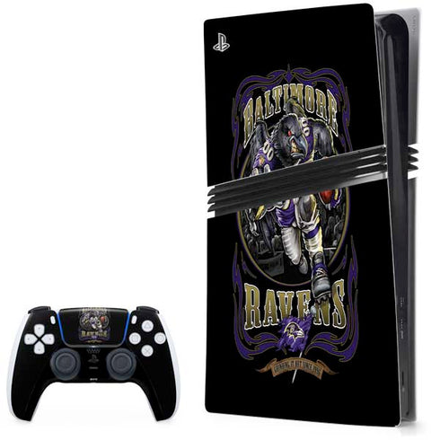 Liquid Blue NFL Baltimore Ravens Running Back PS5 Pro Bundle Skin