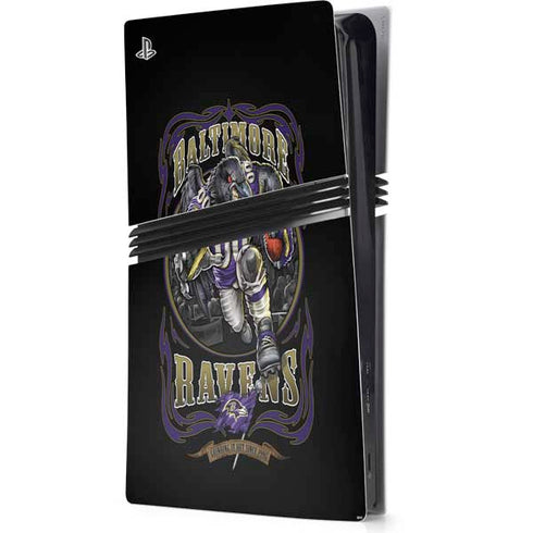 Liquid Blue NFL Baltimore Ravens Running Back PS5 Pro Console Skin