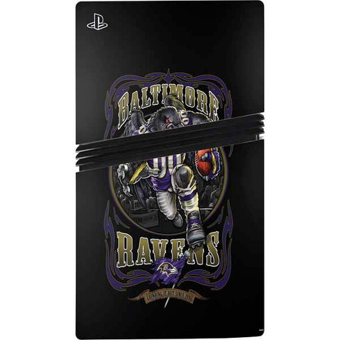 Liquid Blue NFL Baltimore Ravens Running Back PS5 Pro Console Skin
