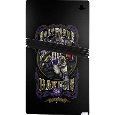 Liquid Blue NFL Baltimore Ravens Running Back PS5 Pro Console Skin