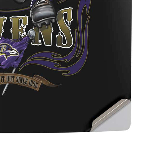 Liquid Blue NFL Baltimore Ravens Running Back PS5 Pro Console Skin