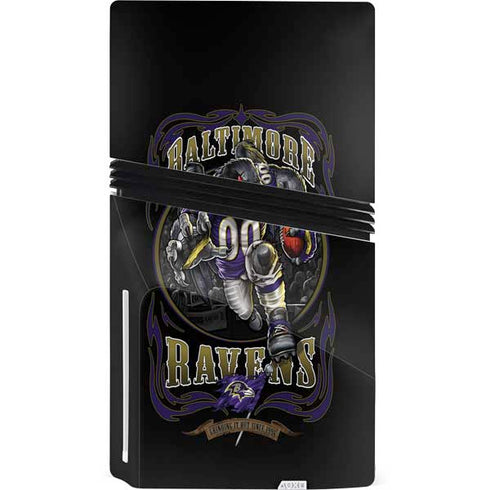 Liquid Blue NFL Baltimore Ravens Running Back PS5 Pro Disk Bundle Skin