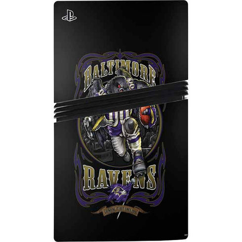 Liquid Blue NFL Baltimore Ravens Running Back PS5 Pro Disk Console Skin