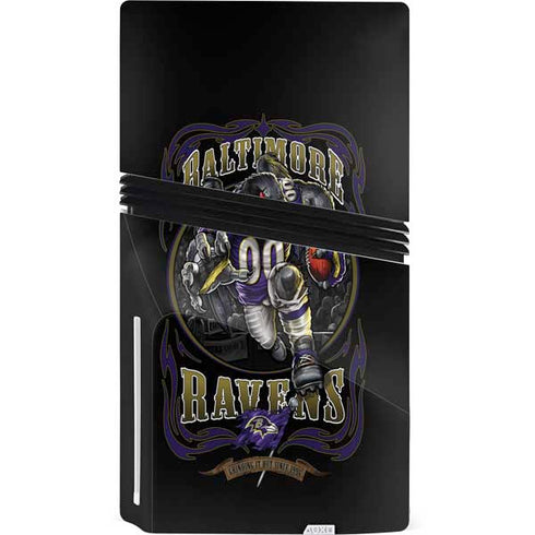 Liquid Blue NFL Baltimore Ravens Running Back PS5 Pro Disk Console Skin