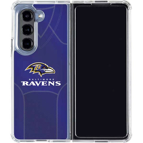 NFL Baltimore Ravens Team Jersey Galaxy Z Fold5 5G Clear Case