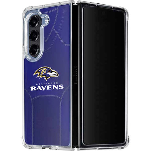 NFL Baltimore Ravens Team Jersey Galaxy Z Fold5 5G Clear Case