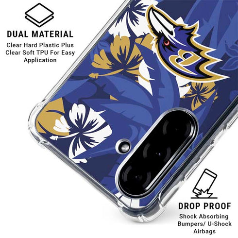 NFL Baltimore Ravens Tropical Print Galaxy A36 5G Clear Case