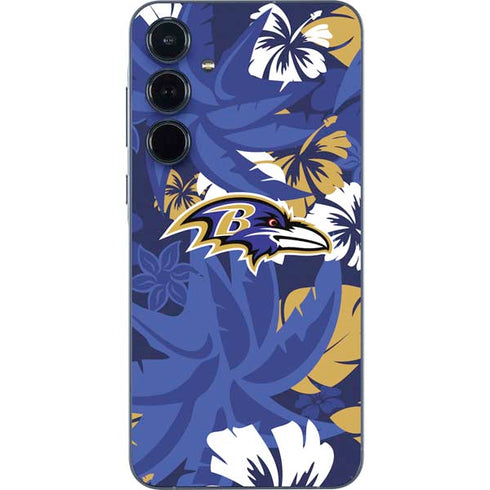 NFL Baltimore Ravens Tropical Print Galaxy A55 5G Skin
