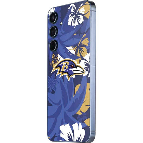 NFL Baltimore Ravens Tropical Print Galaxy A55 5G Skin
