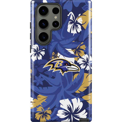 NFL Baltimore Ravens Tropical Print Galaxy S23 Ultra Pro Case