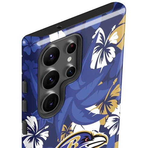 NFL Baltimore Ravens Tropical Print Galaxy S23 Ultra Pro Case