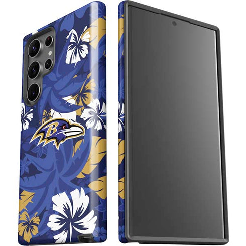 NFL Baltimore Ravens Tropical Print Galaxy S23 Ultra Pro Case