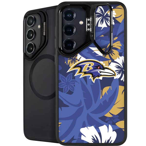 NFL Baltimore Ravens Tropical Print Galaxy S24 FE Kickstand Case