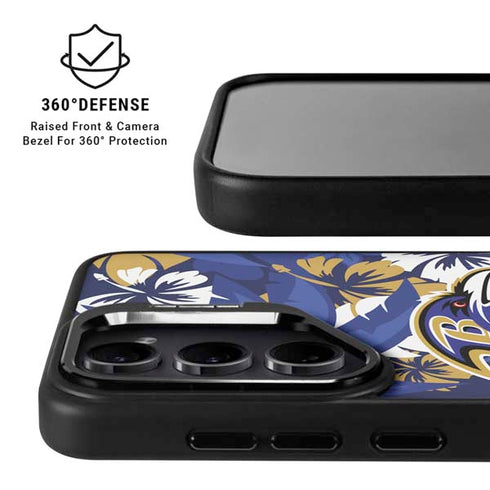 NFL Baltimore Ravens Tropical Print Galaxy S24 FE Kickstand Case