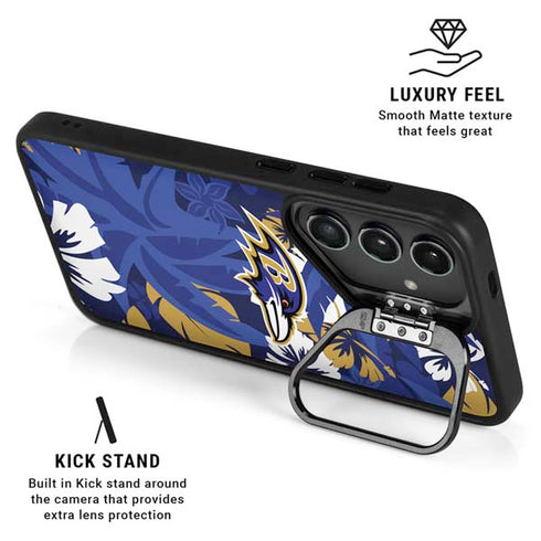 NFL Baltimore Ravens Tropical Print Galaxy S25 Plus Kickstand Case