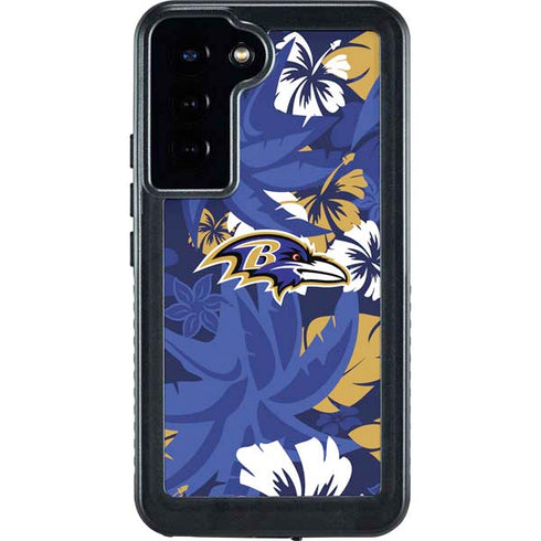 NFL Baltimore Ravens Tropical Print Galaxy S24 Plus Waterproof Case