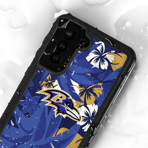 NFL Baltimore Ravens Tropical Print Galaxy S24 Plus Waterproof Case