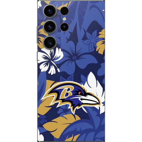NFL Baltimore Ravens Tropical Print Galaxy S25 Ultra Skin