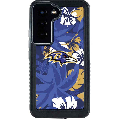 NFL Baltimore Ravens Tropical Print Galaxy S24 Waterproof Case