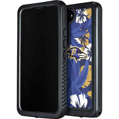 NFL Baltimore Ravens Tropical Print Galaxy S24 Waterproof Case