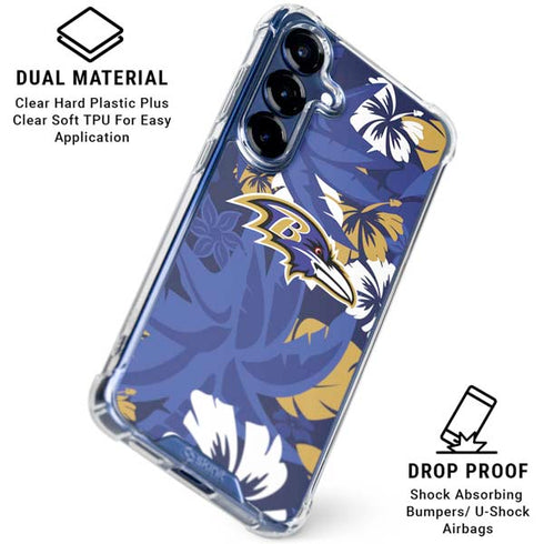 NFL Baltimore Ravens Tropical Print Galaxy S25 Plus Clear Case