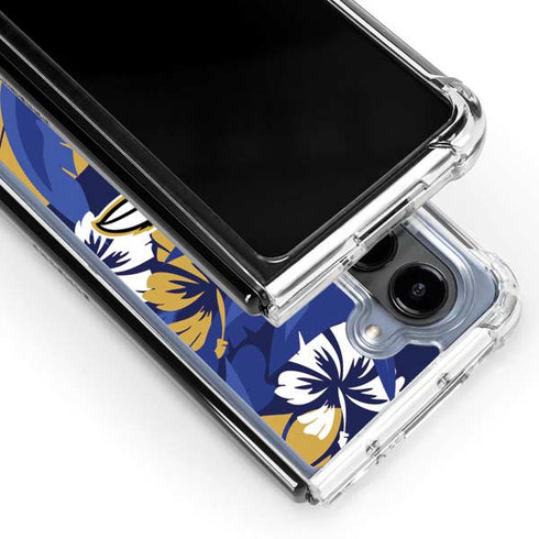 NFL Baltimore Ravens Tropical Print Galaxy Z Fold5 5G Clear Case