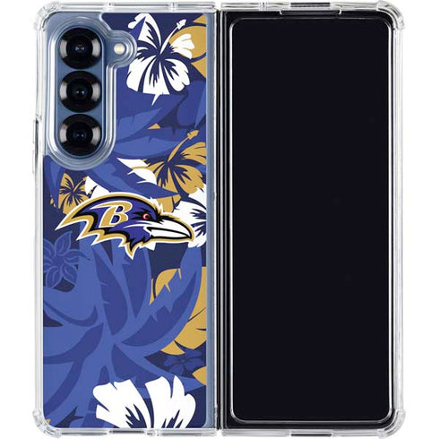 NFL Baltimore Ravens Tropical Print Galaxy Z Fold6 Clear Case