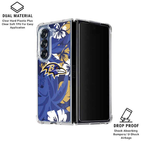 NFL Baltimore Ravens Tropical Print Galaxy Z Fold6 Clear Case
