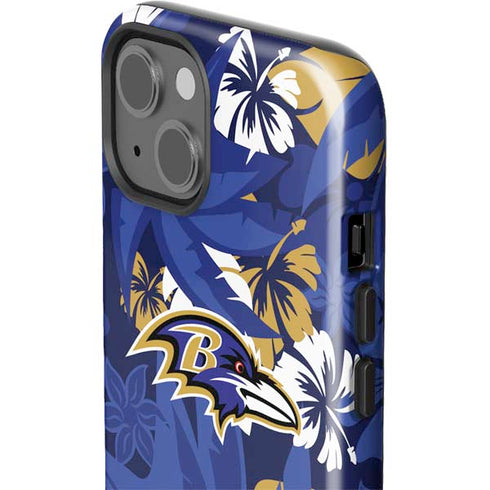 NFL Baltimore Ravens Tropical Print iPhone 15 Impact Case