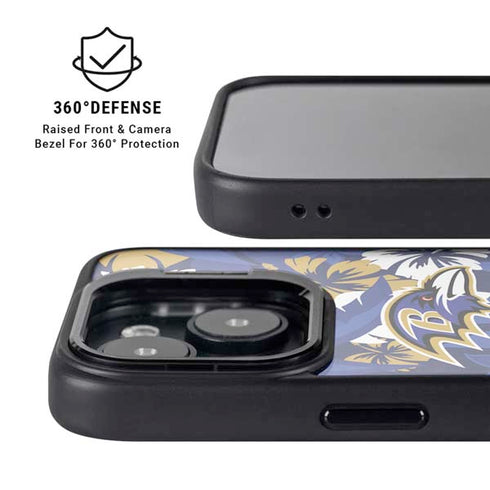 NFL Baltimore Ravens Tropical Print iPhone 15 Kickstand Case