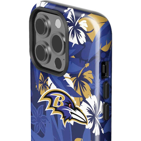NFL Baltimore Ravens Tropical Print iPhone 15 Pro Impact Case