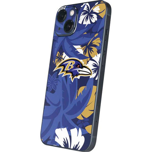 NFL Baltimore Ravens Tropical Print iPhone 15 Skin