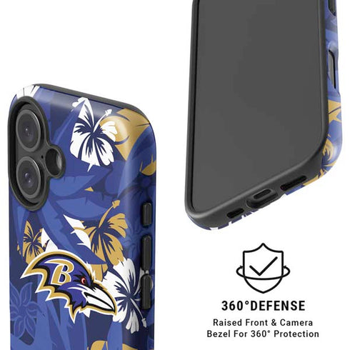 NFL Baltimore Ravens Tropical Print iPhone 16 Magsafe Impact Case