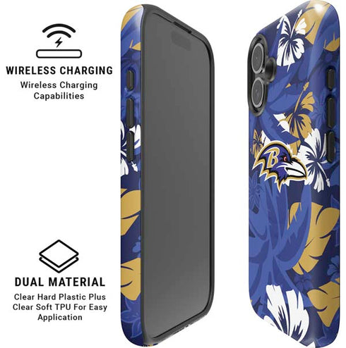 NFL Baltimore Ravens Tropical Print iPhone 16 Magsafe Impact Case