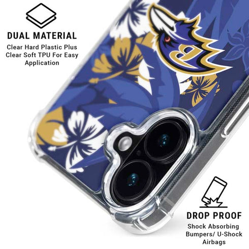 NFL Baltimore Ravens Tropical Print iPhone 16 Plus Clear Case