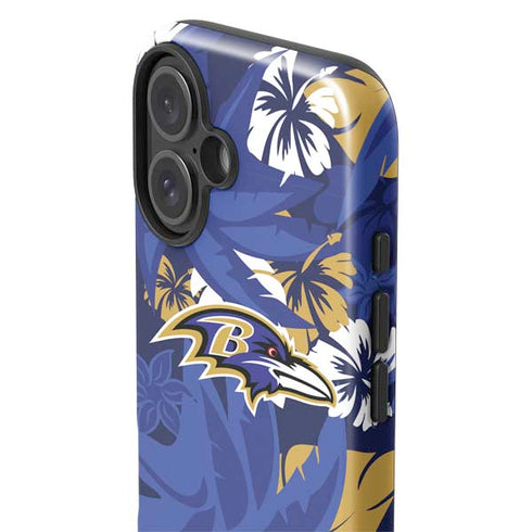 NFL Baltimore Ravens Tropical Print iPhone 16 Plus Impact Case