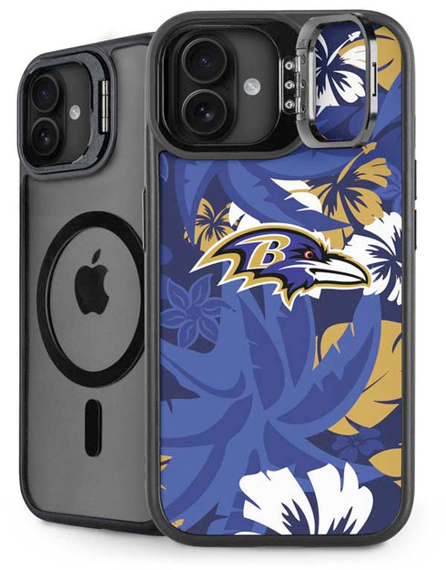 NFL Baltimore Ravens Tropical Print iPhone 16 Plus Kickstand Case