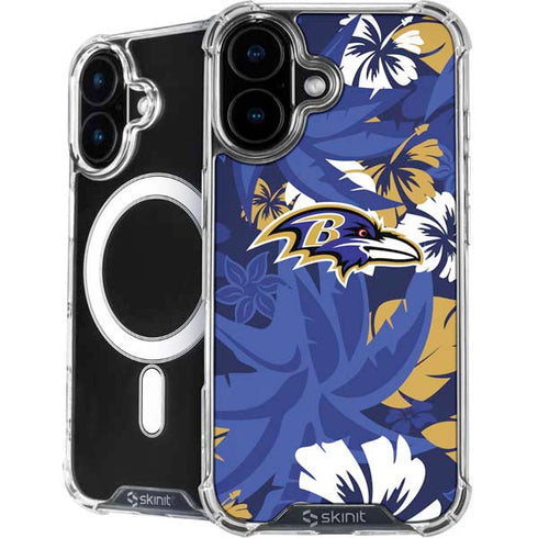 NFL Baltimore Ravens Tropical Print iPhone 16 Plus MagSafe Case