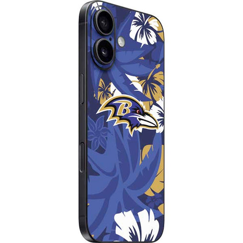 NFL Baltimore Ravens Tropical Print iPhone 16 Plus Skin