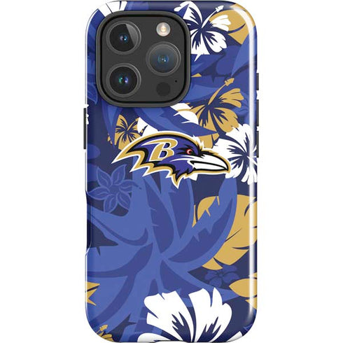 NFL Baltimore Ravens Tropical Print iPhone 16 Pro Impact Case