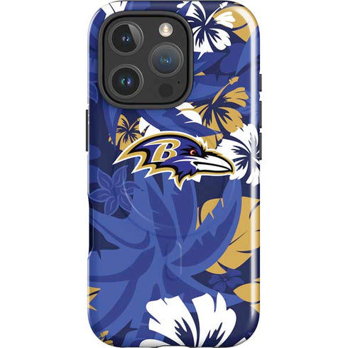 NFL Baltimore Ravens Tropical Print iPhone 16 Pro Magsafe Impact Case