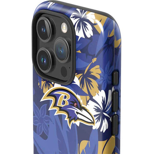 NFL Baltimore Ravens Tropical Print iPhone 16 Pro Max Impact Case