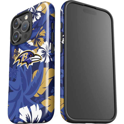 NFL Baltimore Ravens Tropical Print iPhone 16 Pro Max Impact Case