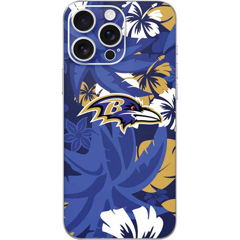 NFL Baltimore Ravens Tropical Print iPhone 16 Pro Max Skin