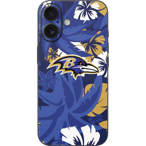 NFL Baltimore Ravens Tropical Print iPhone 16 Skin